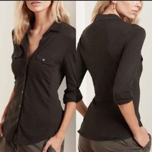 James Perse Black Button Up
